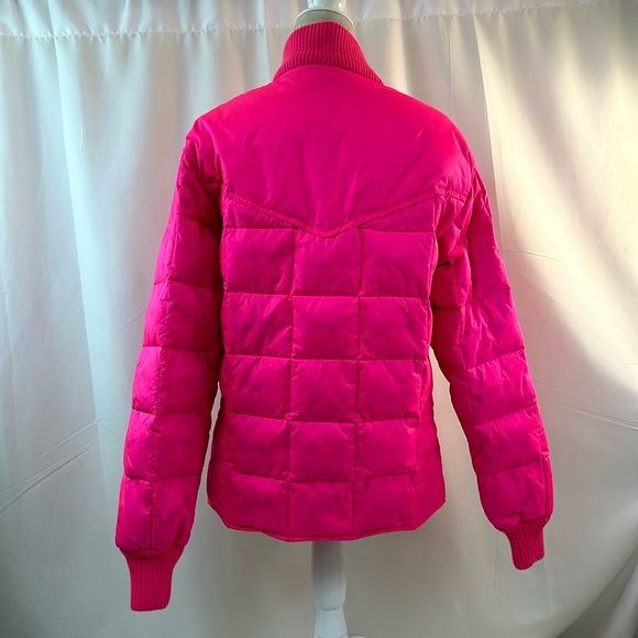Drysdales Down Feather Nylon Puffer Jacket Coat Neon Pink Size Small - Picture 4 of 12